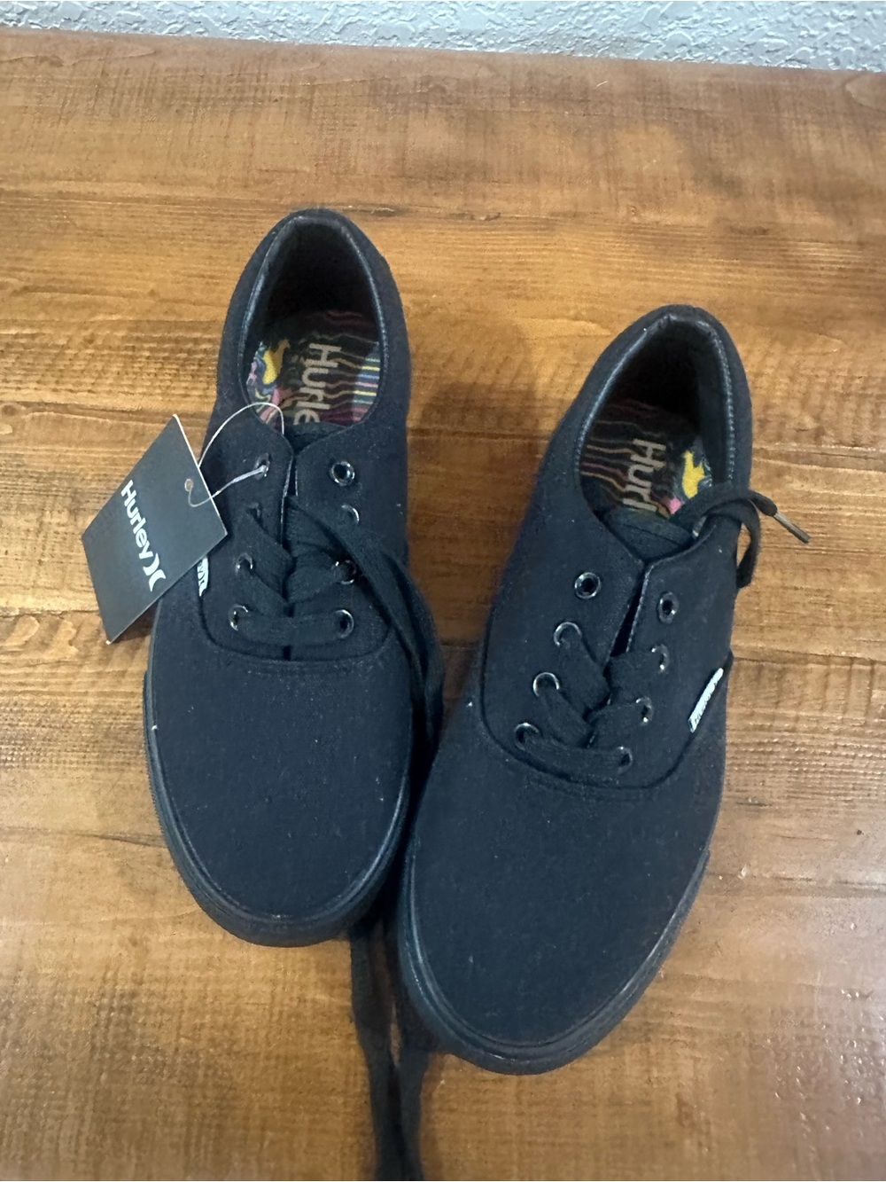 Hurley Black Low-Top Canvas Lace-Up Shoes